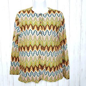 Vintage Multicolor Patterned Cardigan